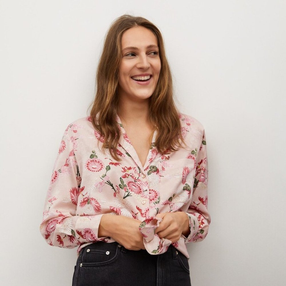 mango 6 M ~ floral print shirt